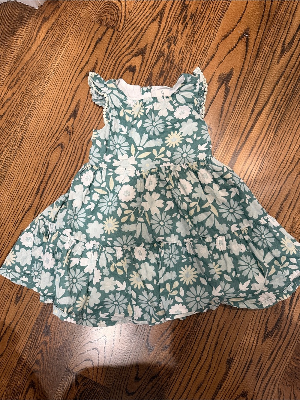 Joie Green Floral Ruffle Tiered Dress